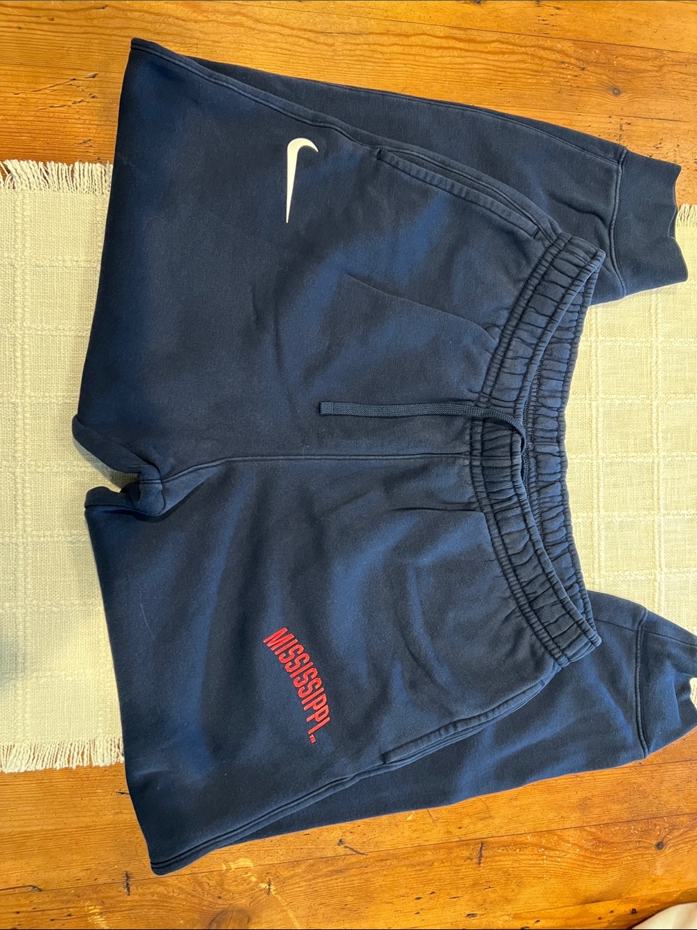 Nike Mens Navy joggers  with White Swoosh and Red 'Mississippi'